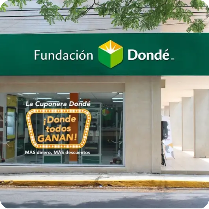 Fachada de una sucursal de Fundación Dondé